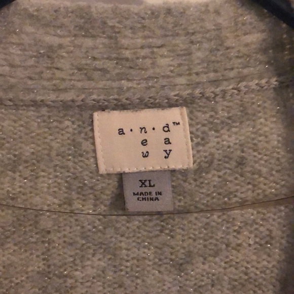 Grey bell sleeve open front cardigan - Picture 2 of 2